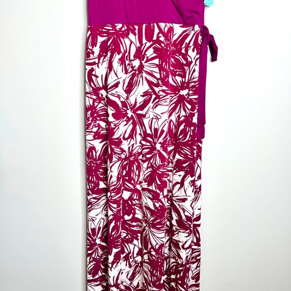 Le Lis Stitch Fix Purple Floral Faux Wrap Maxi Dress Fall Florals NWT V-Neck XL - Picture 3 of 6